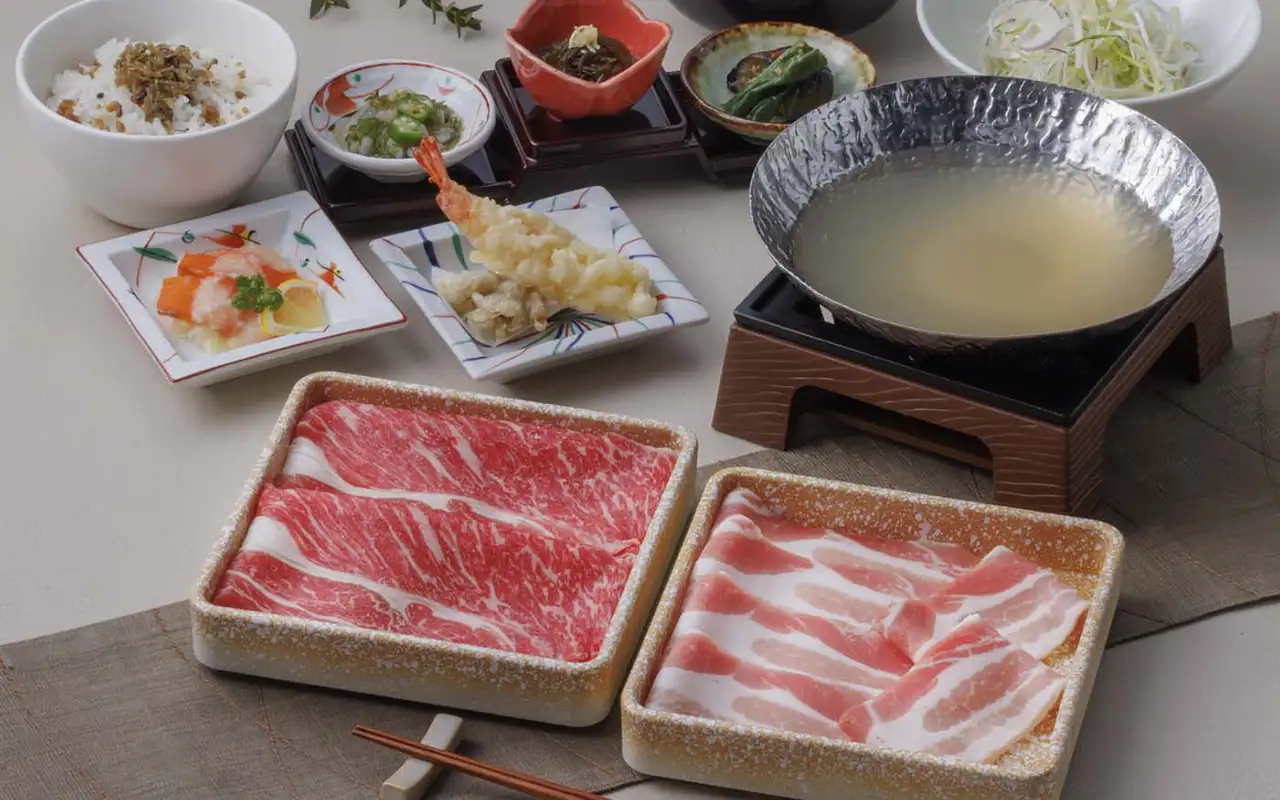 国産牛とこだわり豚のしゃぶしゃぶ御膳