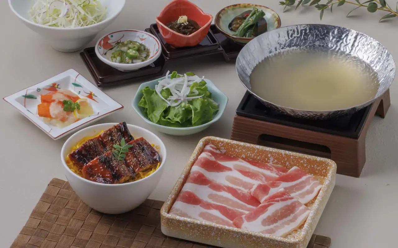 鰻丼とこだわり豚のしゃぶしゃぶ御膳